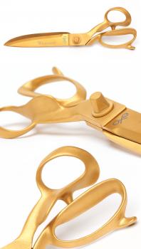 Wallwork TiN PVD coating producing a gold colour on the new EXO Gold scissor range from William Whiteley & Sons