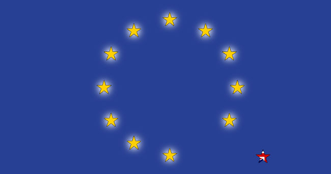 European Union flag, one star leaving